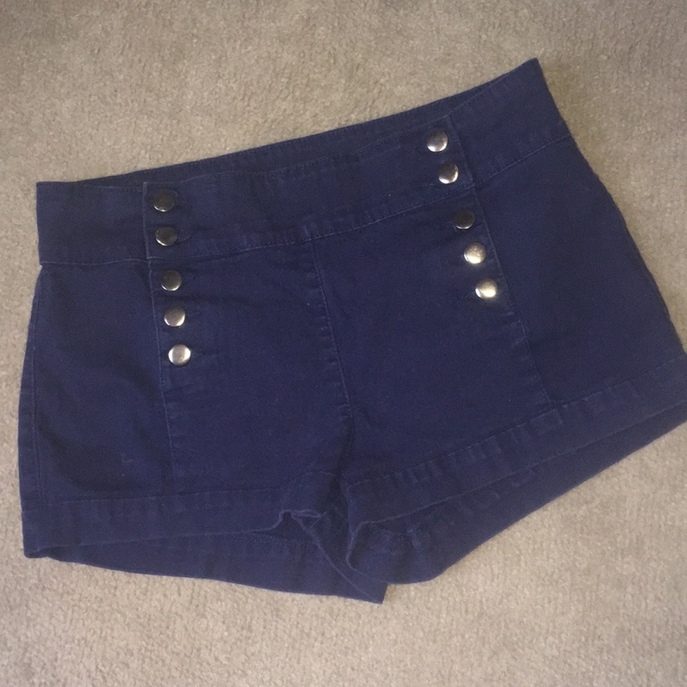 Navy high waisted shorts